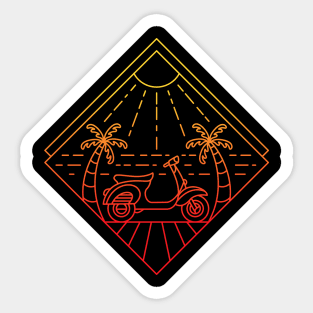 Scooter on Vacation Sticker